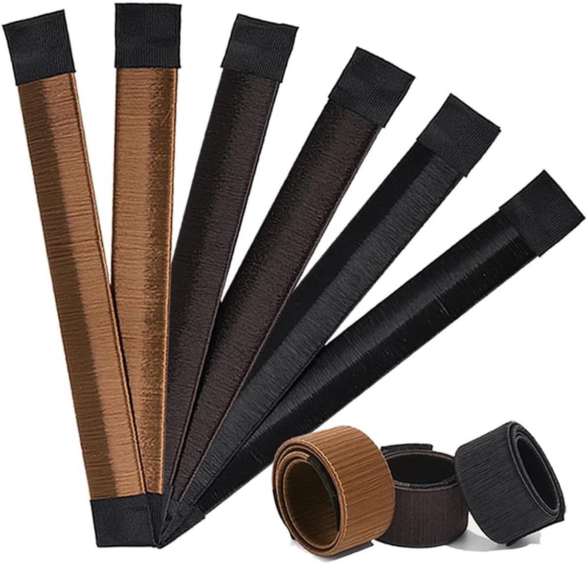 Handige Haarbuns Shaper Set van 6 Stuks, Snelle en Eenvoudige Donut Bun Maker, Ideaal voor Franse Twist en Haarstyling Accessoires