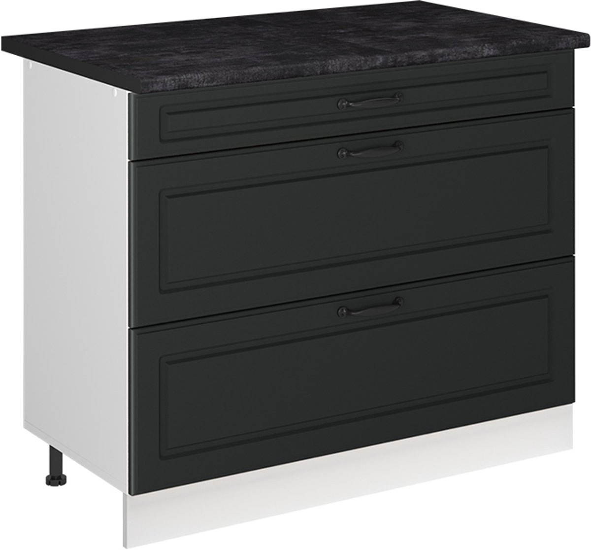 Vicco Keukenonderkast R-Line, Antraciet landelijk/Wit, 100 cm antraciet werkblad