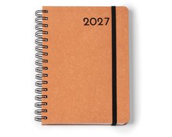 2027 Bureau agenda - Dag agenda - Hardcover gerecycled leer 348 pagina's- A5