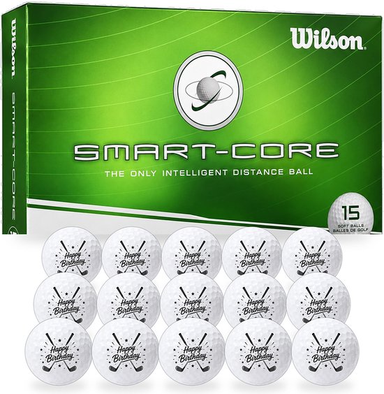 Golfballen Happy Birthday - Verjaardag Golf Cadeau - 15 stuks - Wilson - Golfbal met Opdruk van Wilson — afbeelding 4