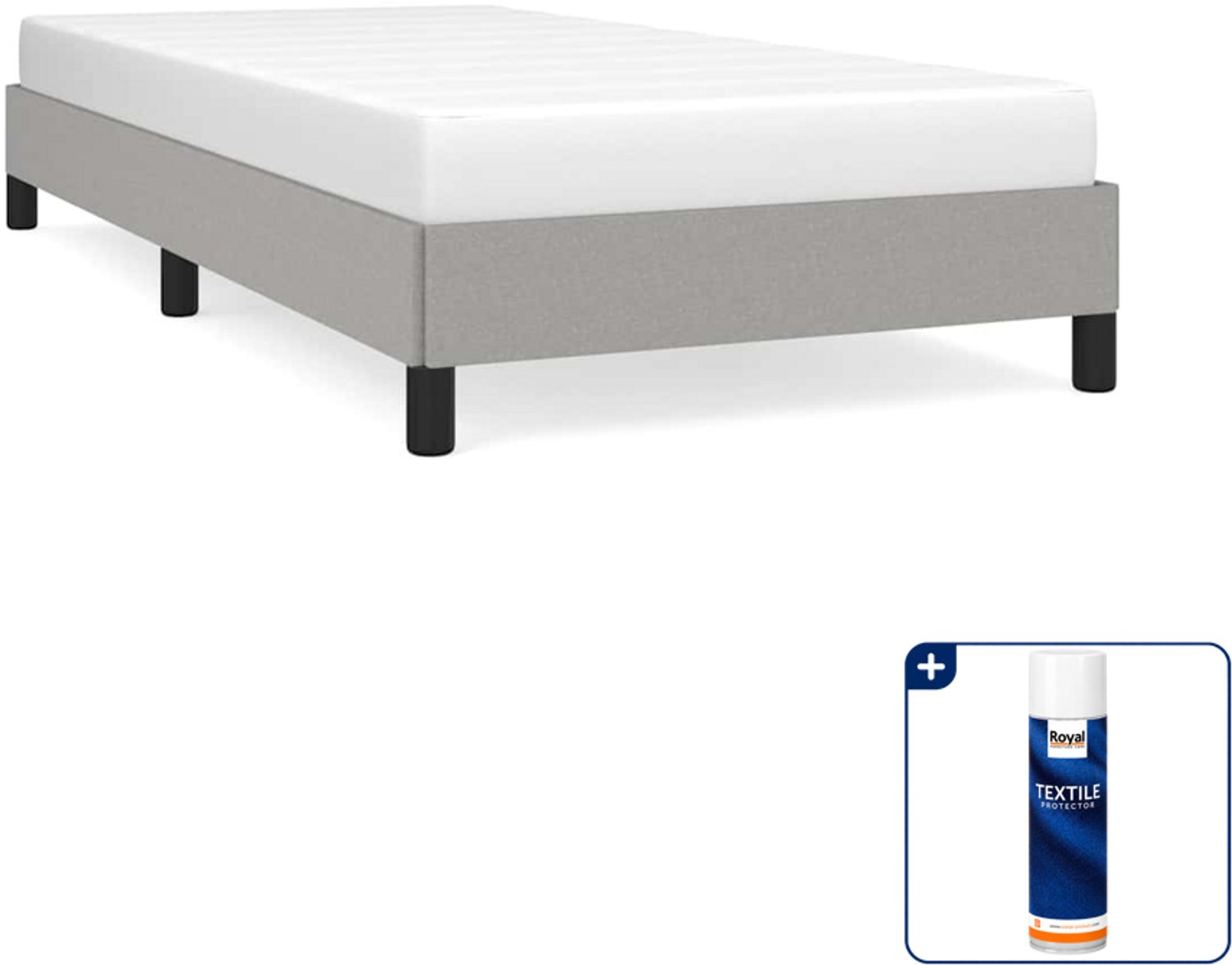 vidaXL bedframe - 100 x 200 cm - stof - lichtgrijs - Inclusief textielbeschermer 500 ml
