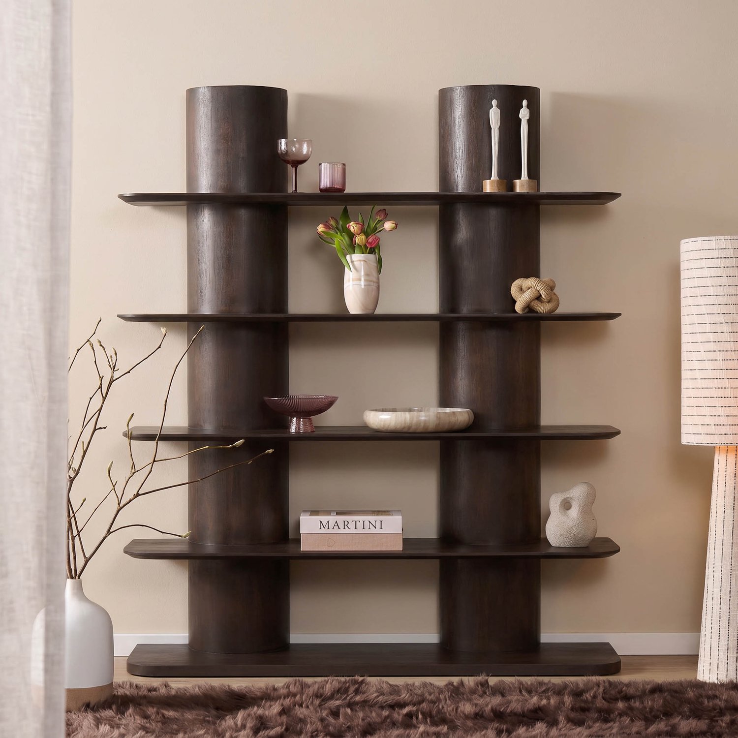 Starfurn Boekenkast Finn - Bruin - 45x180x200 cm