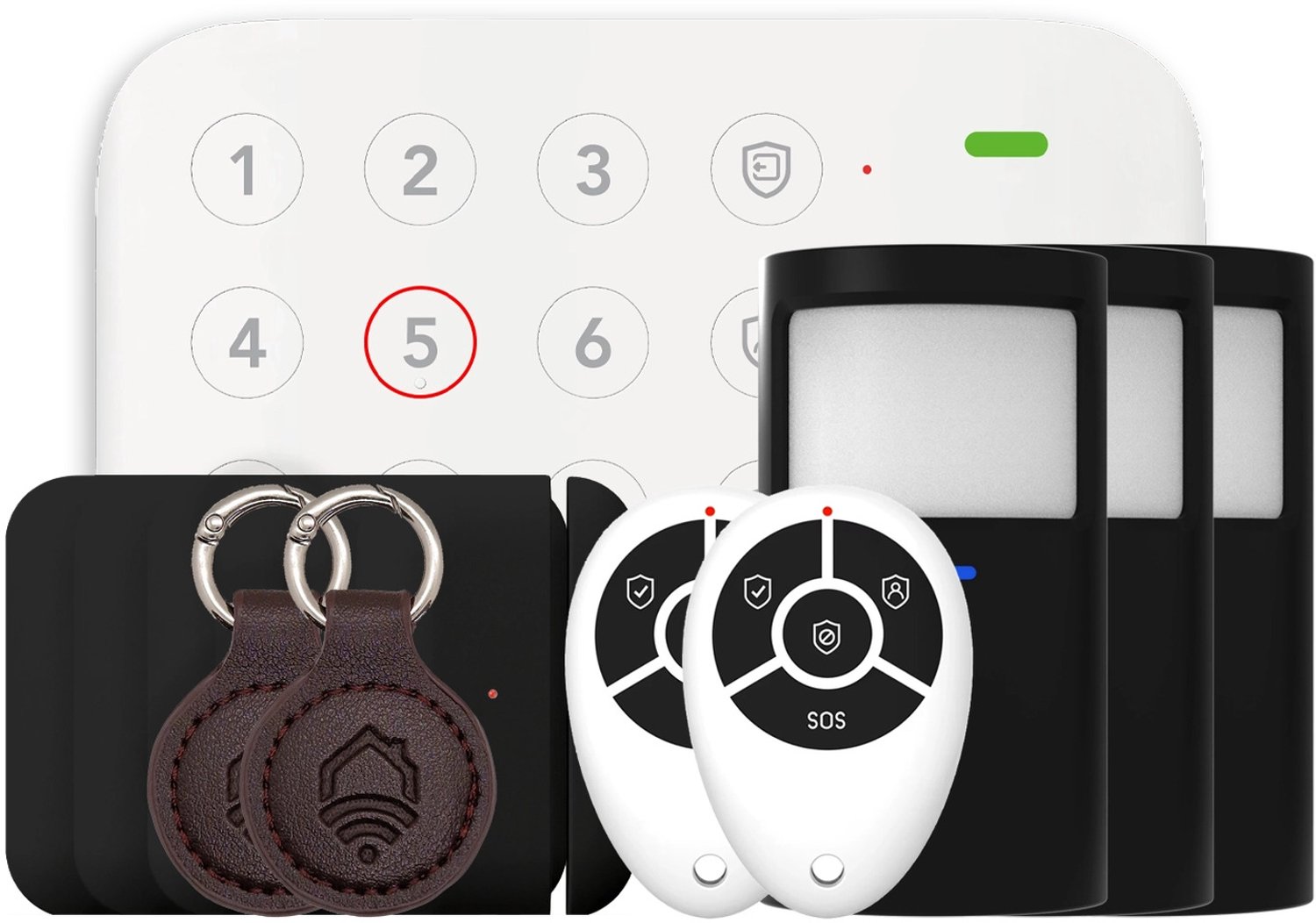 ShieldLink® Lite Alarmsysteem – Compleetset – Draadloos & Uitbreidbaar – Met App – Zonder Abonnement – Zwarte Accessoires