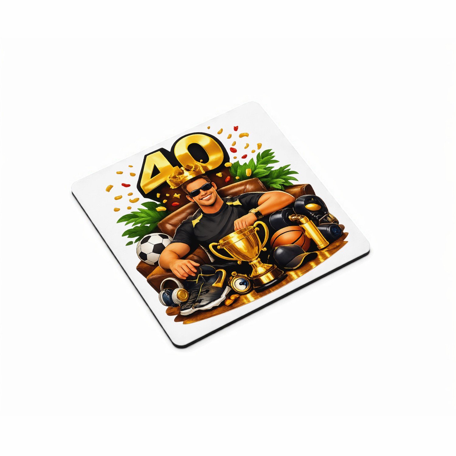 Mr Cadeautjes MDF magnetische fotolijst vierkant 9,5 - design Kampioen van het nieuwe decennium | cadeau Wit