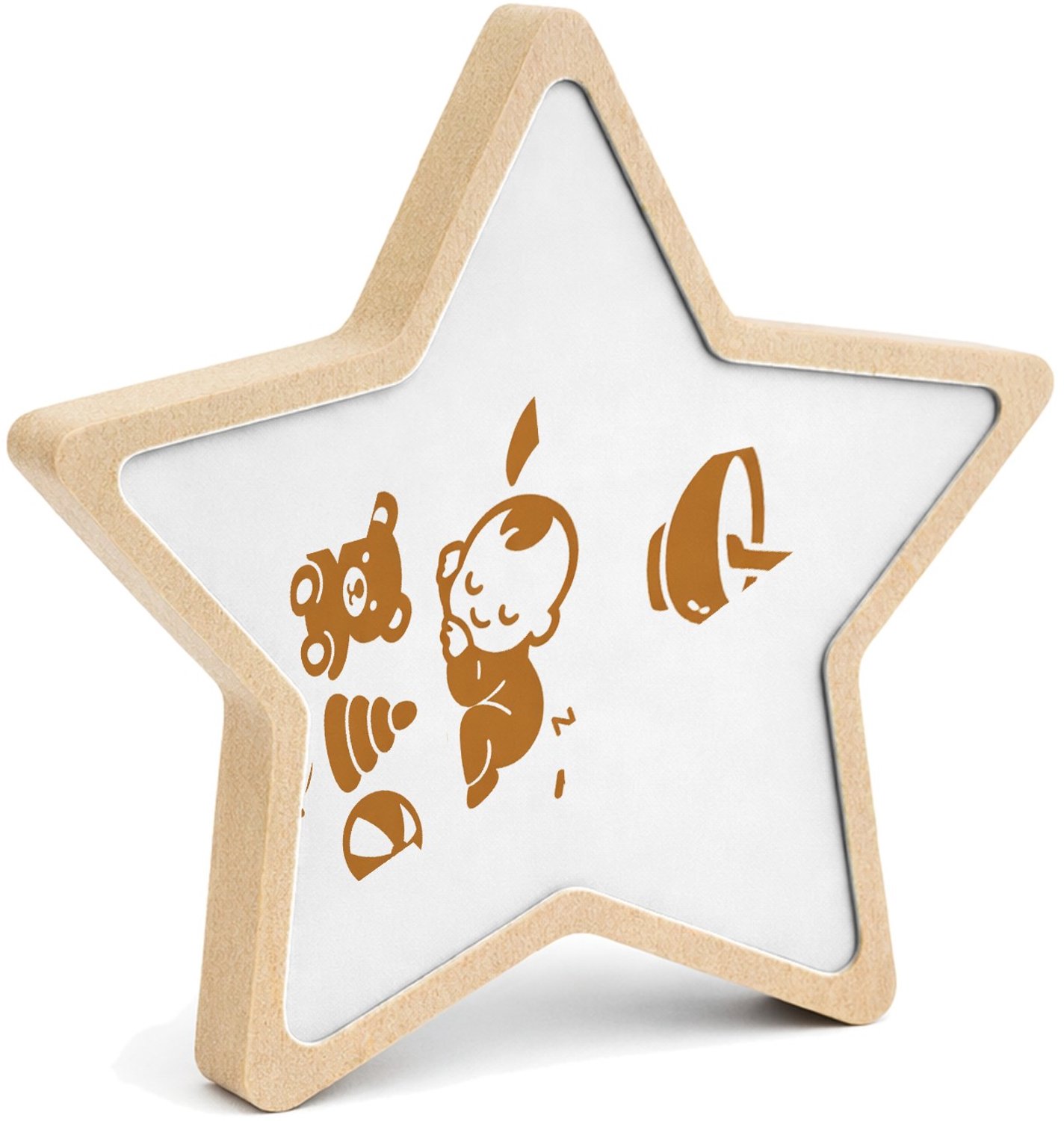 Mr Cadeautjes MDF fotolijst ster 14 x 13,5 - design Een vergelijkbare ritmegrap met een andere dagindeling en ee | cadeau Wit