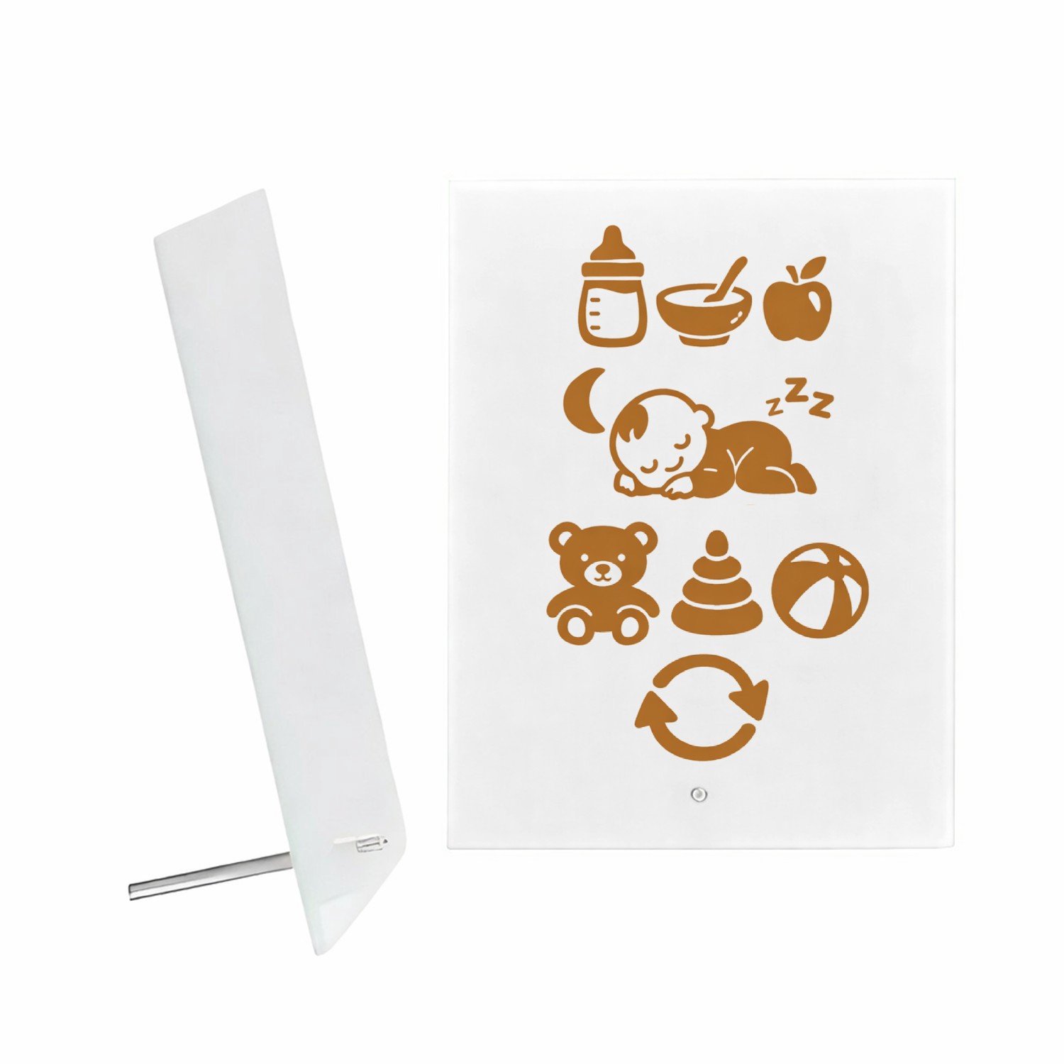 Mr Cadeautjes Glazen fotopaneel Een vergelijkbare ritmegrap met een andere dagindeling en ee - 15 x 20 cm, staand - glas, decoratie, wanddecoratie | cadeau Wit