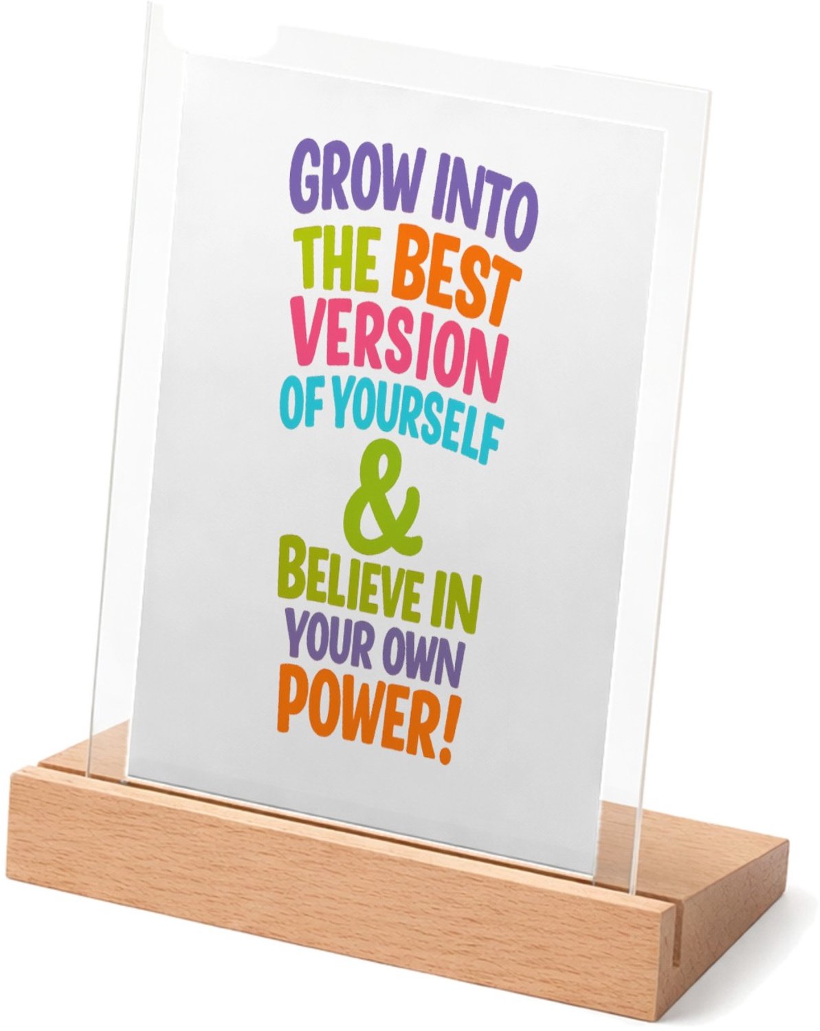 Mr Cadeautjes Glasframe met vaste tekst - design Een vrolijke zelfaffirmatieposter met een andere focus op gr | cadeau Wit