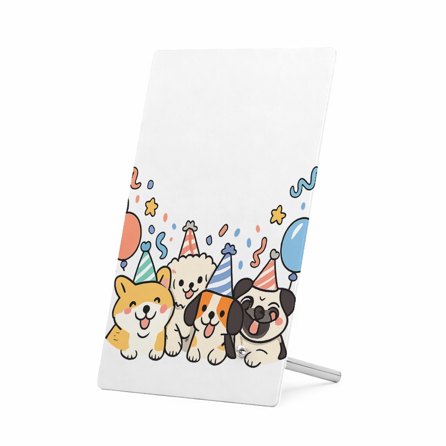 Mr Cadeautjes Glasframe 11 x 16 - design Feestelijke hondenparty met een persoonlijke leeftijdsboodsc | cadeau Wit