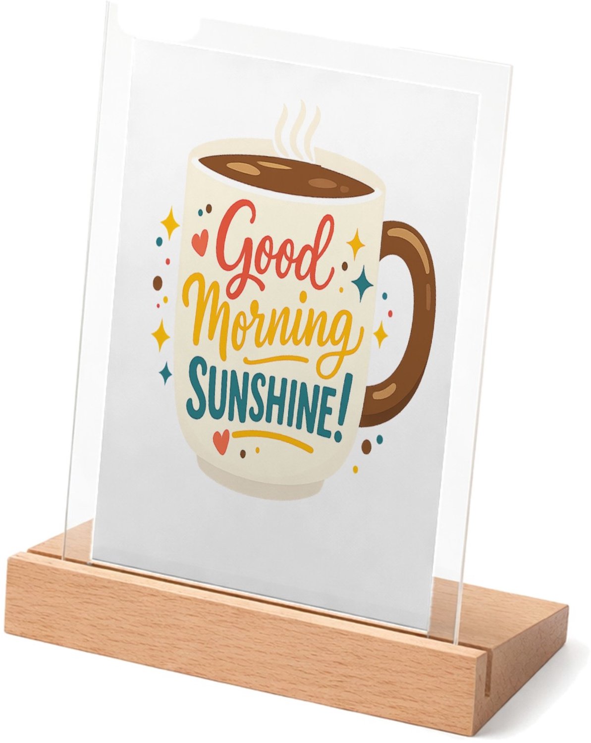 Mr Cadeautjes Glasframe met vaste tekst - design Feestelijke koffie-mok met warme, persoonlijke ochtendboodsc | cadeau Wit