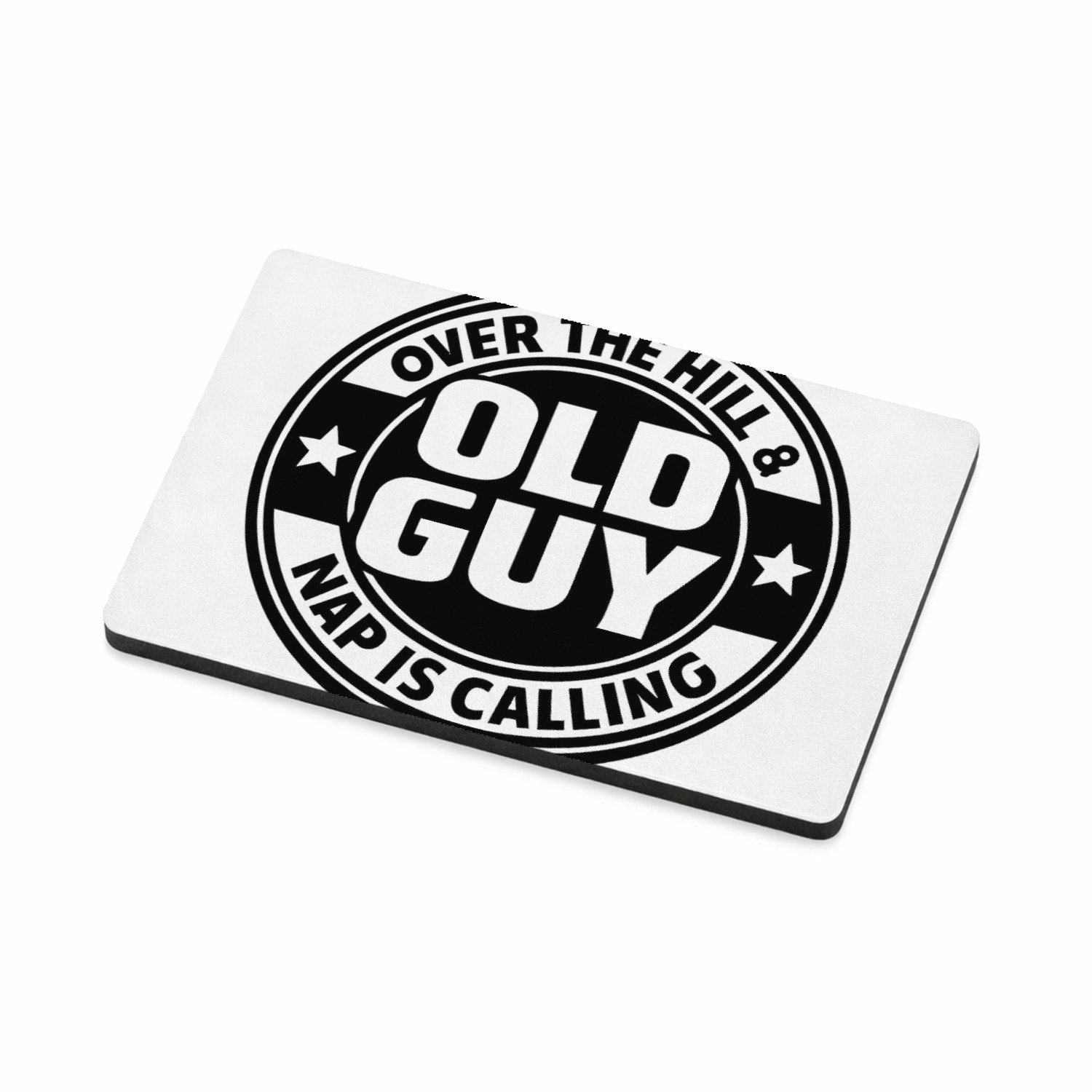 Mr Cadeautjes MDF magnetische fotolijst 7,5 x 5 - design Retro embleem met stoere levensfase-grap | cadeau Wit