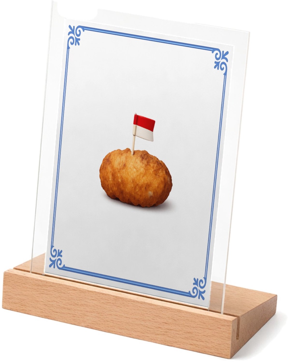 Mr Cadeautjes Glasframe met vaste tekst - design Grappige eetbare trots met een enkel centraal voedselobject | cadeau Wit