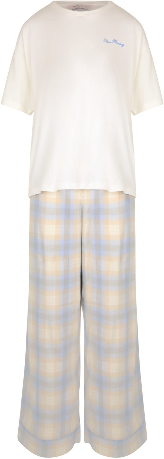 Hunkemöller Pyjama Set Check Blauw