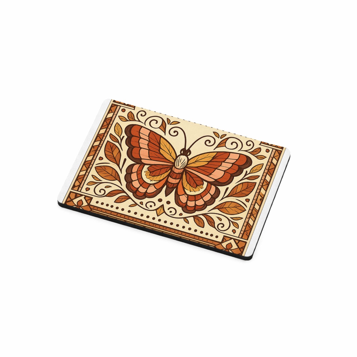 Mr Cadeautjes MDF magnetische fotolijst 7,5 x 5 - design Een sierlijke vlinderkompositie met gevouwen vleugels, omrin | cadeau Wit