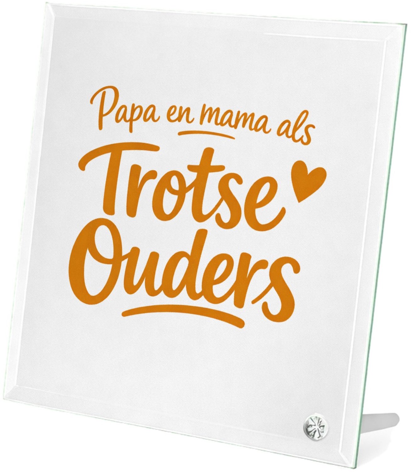 Mr Cadeautjes Glasframe 20 x 20 - design Een speelse kraamcadeau-tekst met een enkel minimalistisch s | cadeau Wit