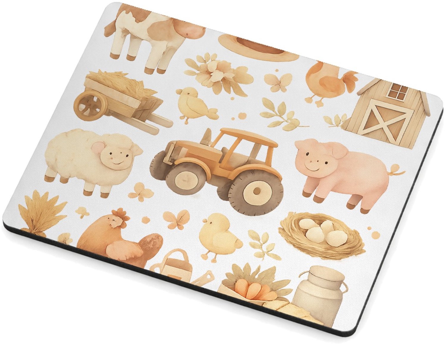 Mr Cadeautjes MDF magnetische fotolijst 9 x 7 - design Bosalfabet met dieren en planten in een zachte aquarelstijl | cadeau Wit