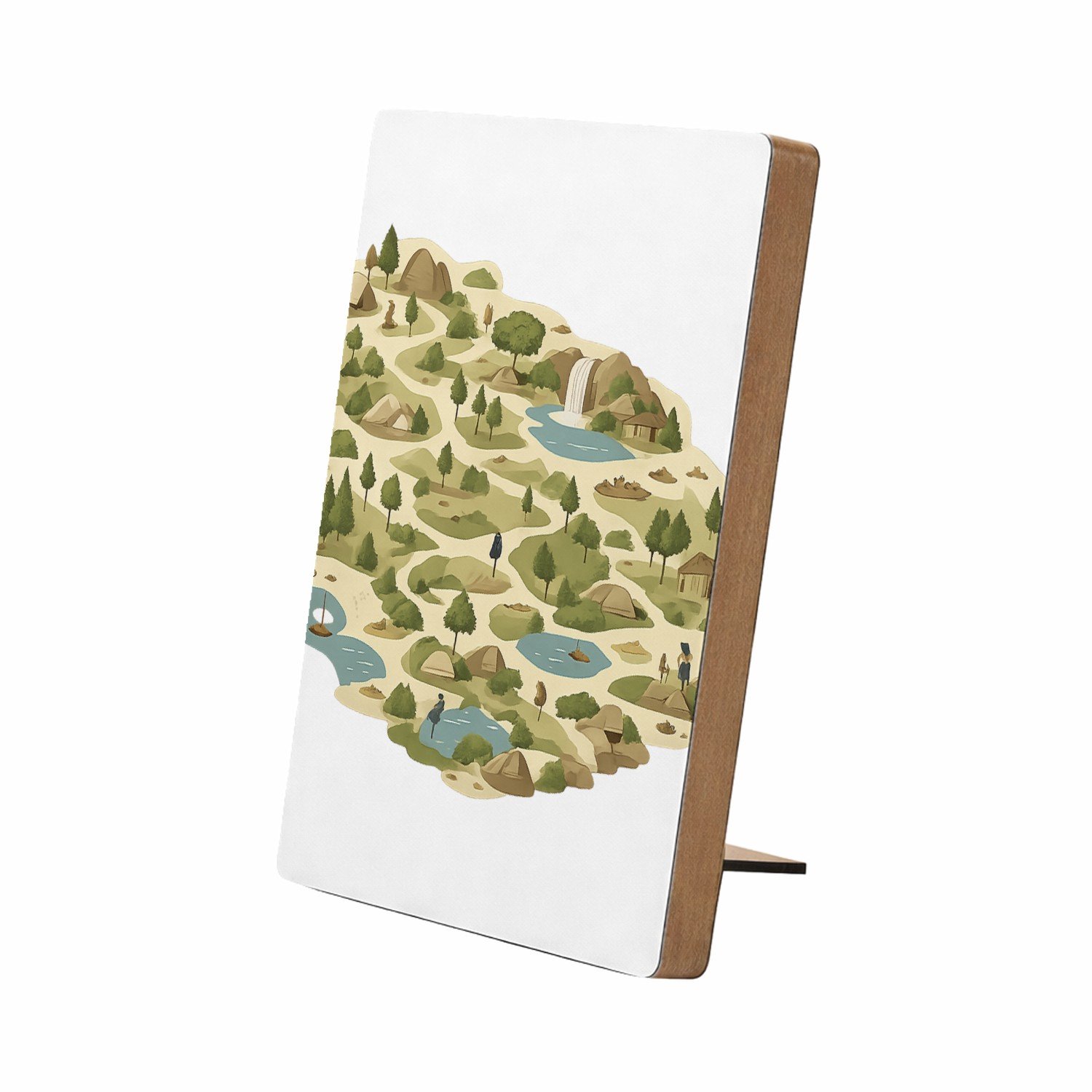 Mr Cadeautjes Glasframe/MDF 12,7 x 17,8 - design Een rustige stadsplattegrond als decoratieve print met mini| cadeau Wit