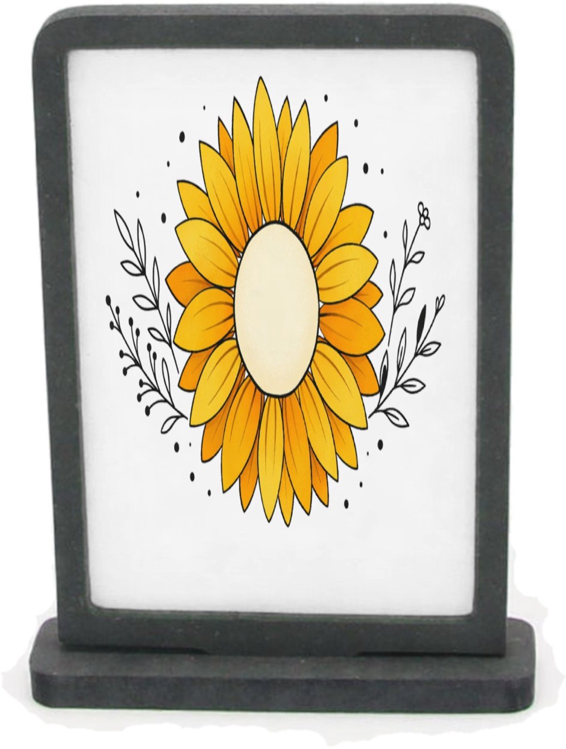 Mr Cadeautjes Houten fotolijst rechthoek met MDF inleg - design Een rustige, luxe complimentprint met een centraal symbool e | cadeau Wit