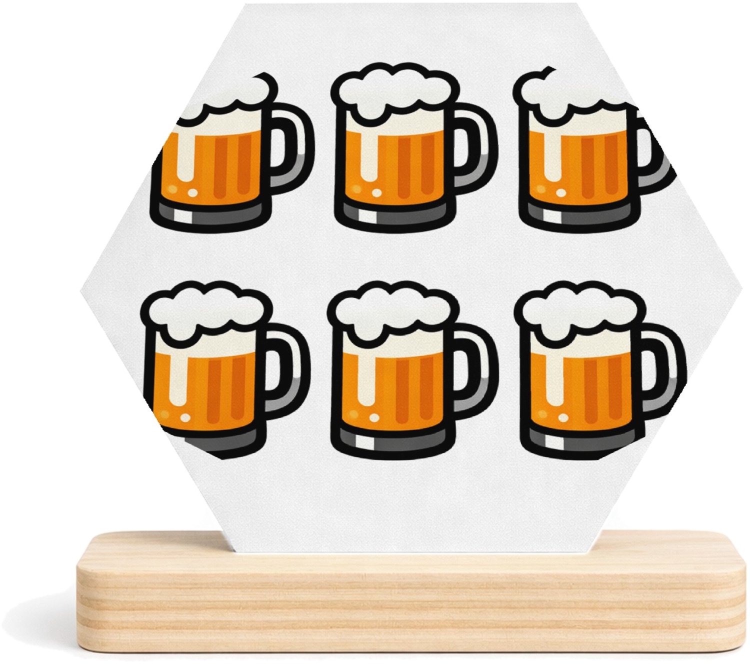Mr Cadeautjes MDF fotolijst/inleg hexagon 14 x 13 - design Een cadeaudesign rond gezelligheid in plaats van fitness, me | cadeau Wit