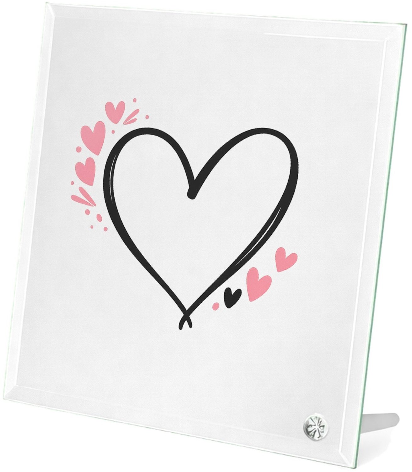 Mr Cadeautjes Glasframe 20 x 20 - design Een liefdevolle handlettering met kleine sterren en zachte s | cadeau Wit