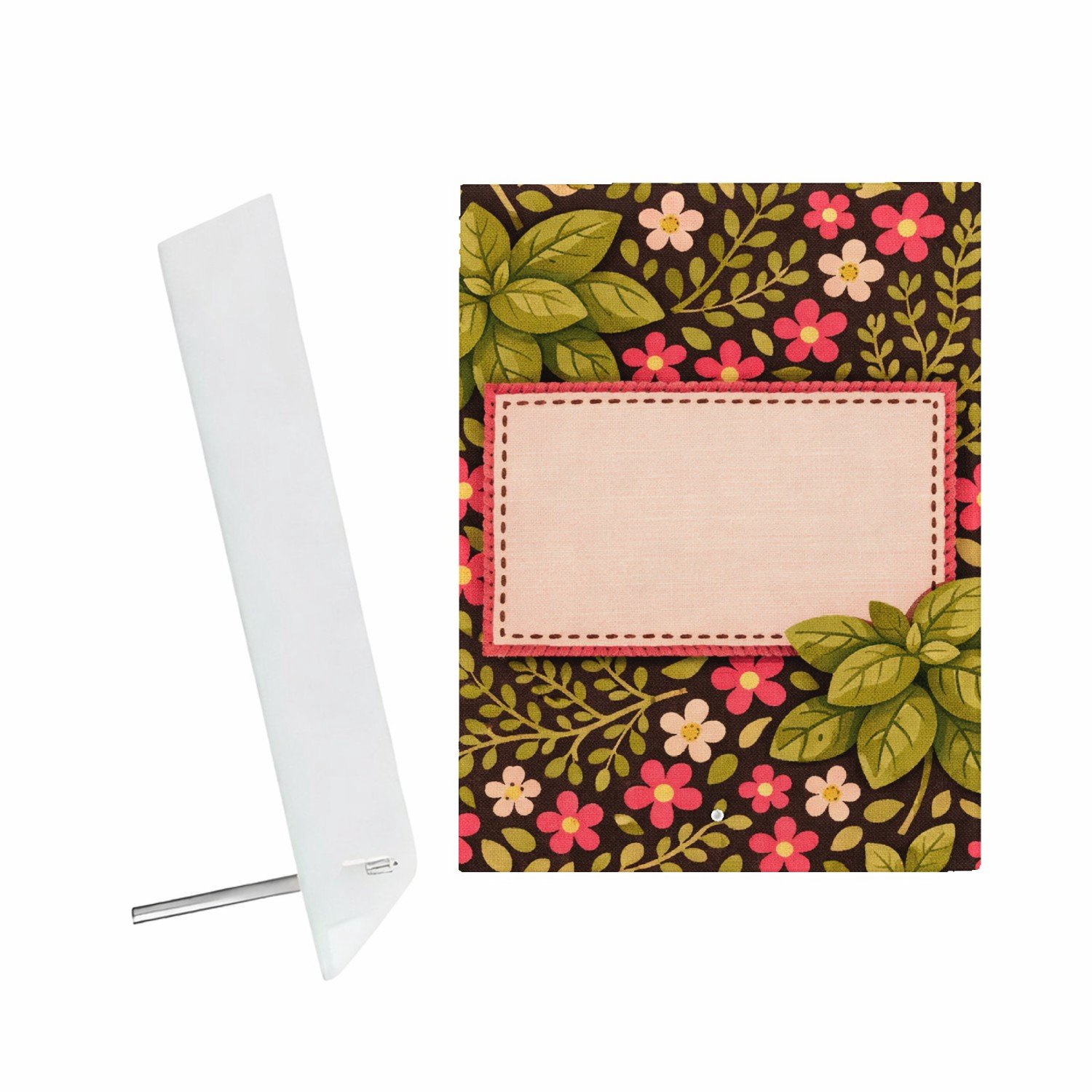 Mr Cadeautjes Glazen fotopaneel Een handgemaakte keukenprint met kruiden en labelkaart - 15 x 20 cm, staand - glas, decoratie, wanddecoratie | cadeau Wit