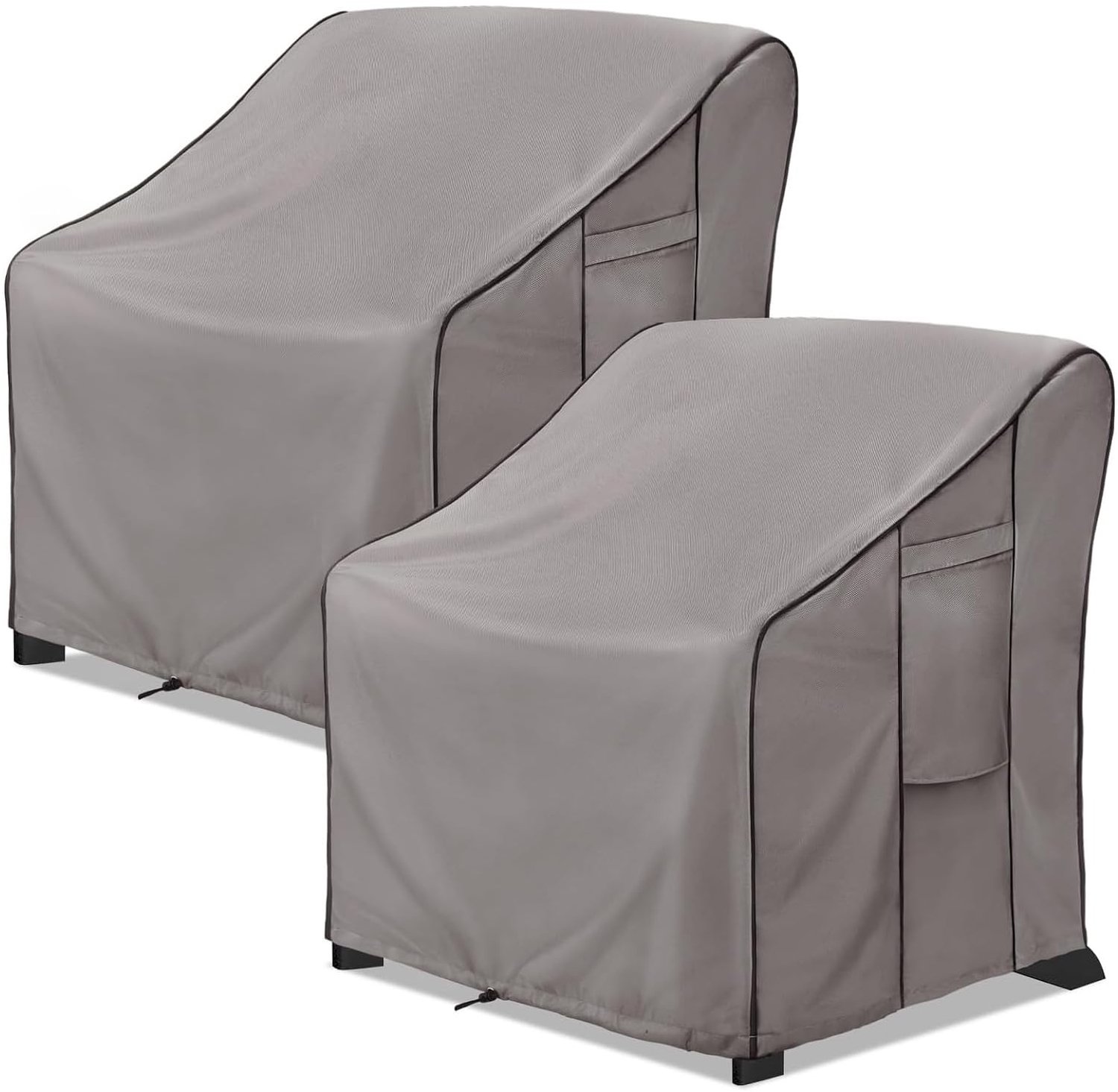 Famanu Weerbestendige tuinstoelhoes set van 2 stuks, waterdicht en UV-bestendig, voor tuinmeubelen, 91 x 82 x 94 cm, biedt optimale bescherming tegen alle weersomstandigheden wit