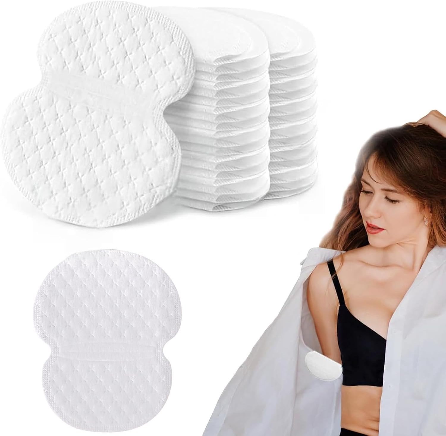 60 Stuks Absorberende Voorarm Inleggers voor Mannen en Vrouwen, Zweetbescherming, Ademend en Wegwerpbaar, 12 x 9 cm, Bescherming tegen Vlekken en Geuren