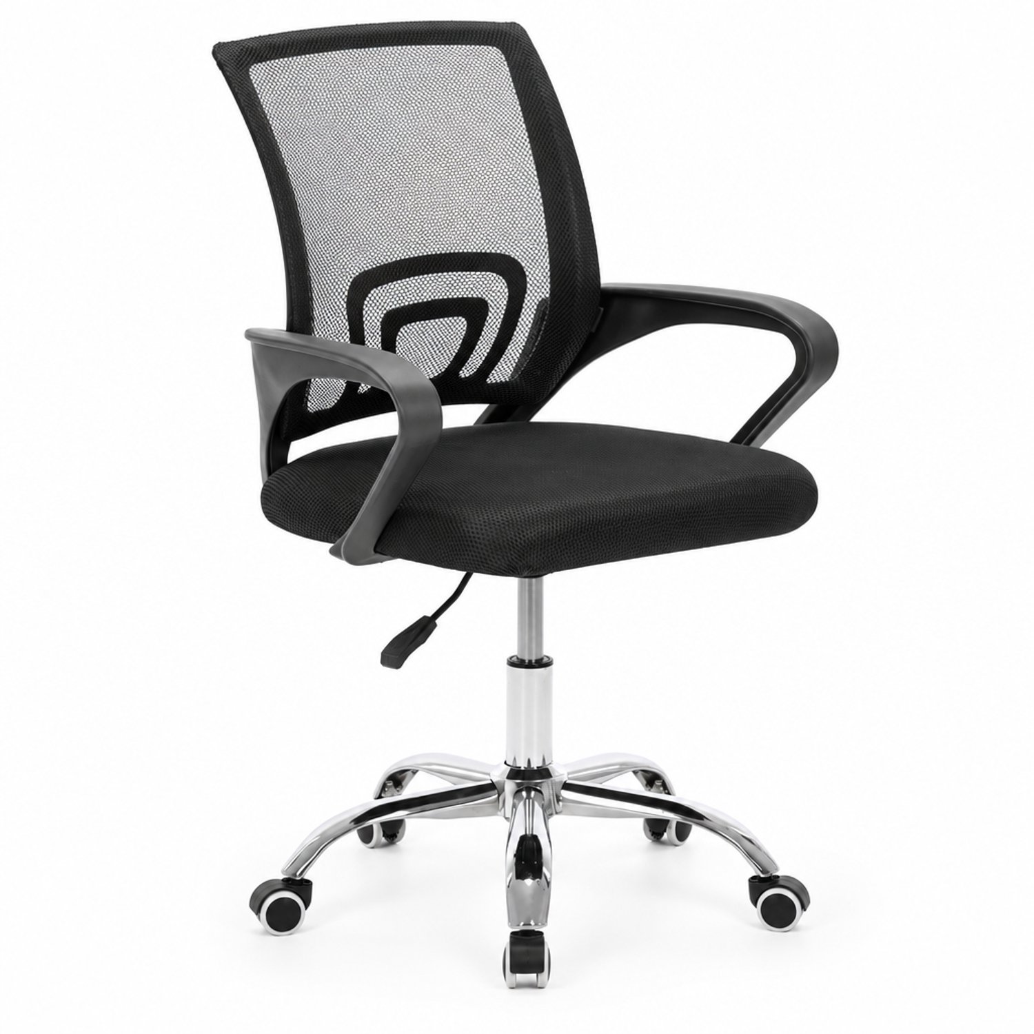 springos Ergonomische Bureaustoel - Verstelbaar - Mesh Rugleuning - 5-Wiel Onderstel - Zwart