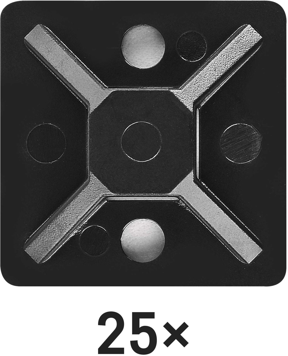 EMOS Zelfklevende klem voor spanband, 30x30 mm, zwart, 25 stuks, A2833