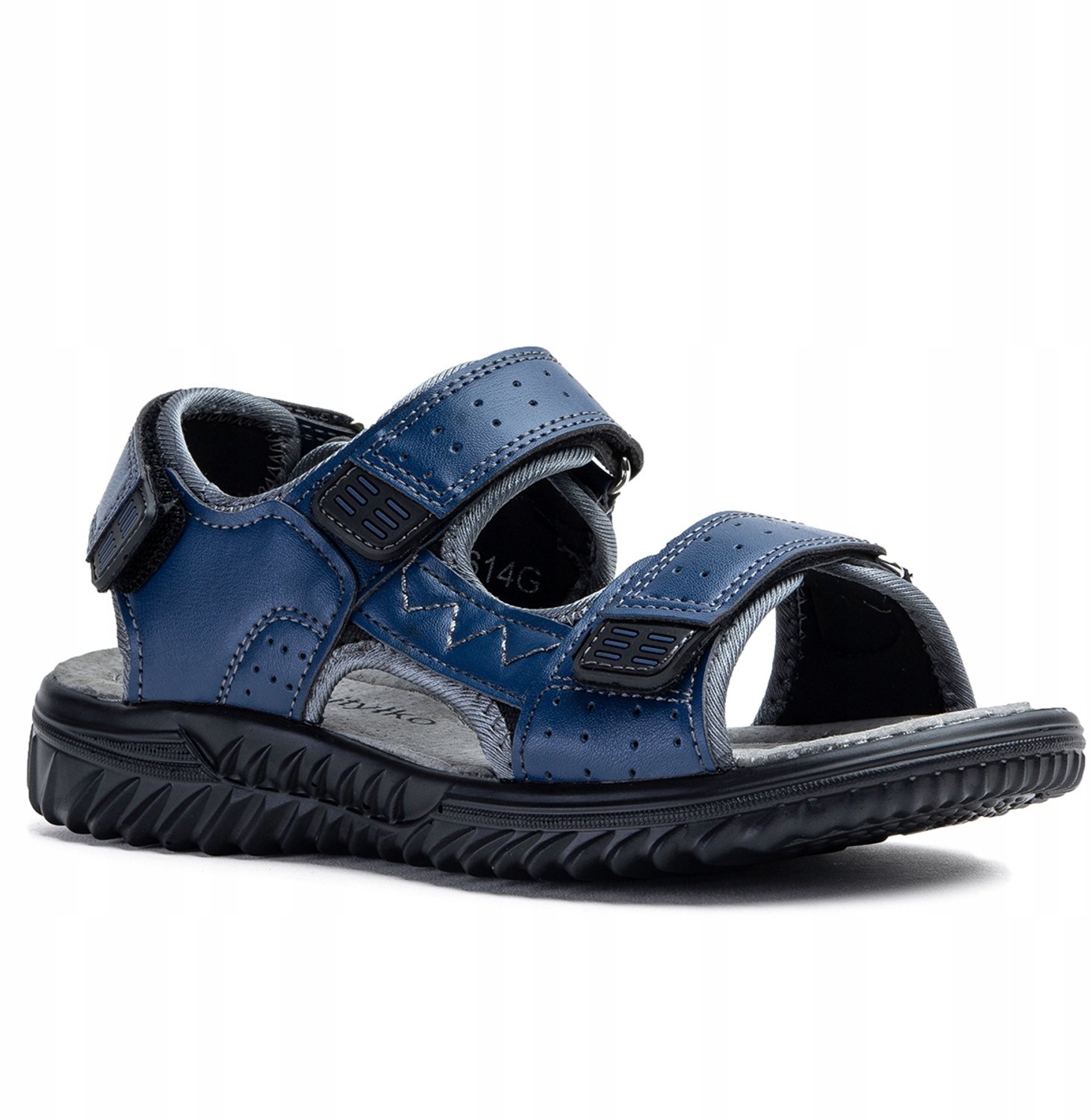 Wojtyłko Sport Sandalen Leer Comfortabele Klittenband Blauw