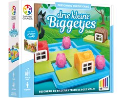 SmartGames Drie Kleine Biggetjes - Logisch Denkspel voor Kleuters & Jonge Kinderen - 48 Opdrachten met Prentenboek - Educatief Solospel - Vanaf 3 Jaar