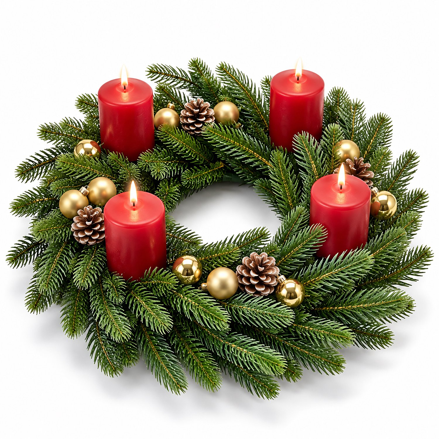 Adventskrans - 40 cm - groen