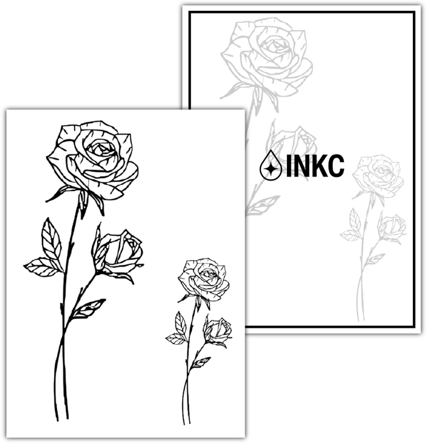 INKC - Tijdelijke Tattoo - Geboortebloem juni Roos - Nep Tattoo - Plak Tattoos - Blijft tot 2 weken - 8 x 11cm