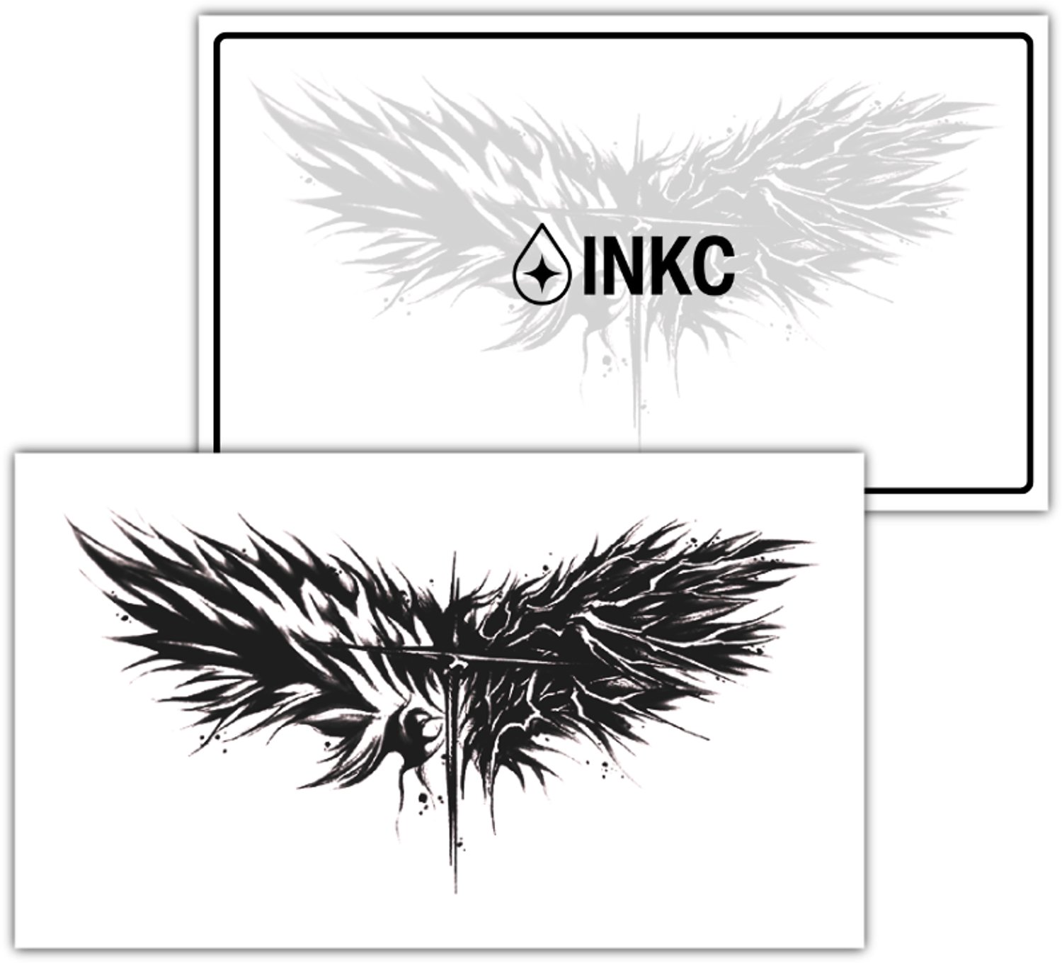 INKC - Tijdelijke Tattoo - Kruis Vleugels - Nep Tattoo - Plak Tattoos - Blijft tot 2 weken - 7 x 12cm