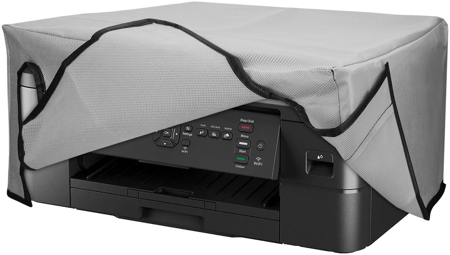 kwmobile hoes geschikt voor Brother DCP-J1140DW/ DCP-J1050DW / J1313DW - Beschermhoes voor printer - Stofhoes in lichtgrijs