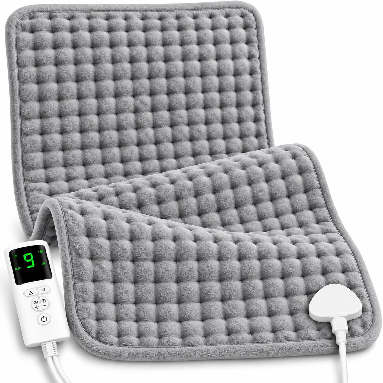 Elektrisch Warmtekussen 30 x 60 cm - 9 Warmtestanden - 4 Timers - 75 W - Wasbaar - Automatische Uitschakeling - Voor Rug, Nek, Schouders en Buik