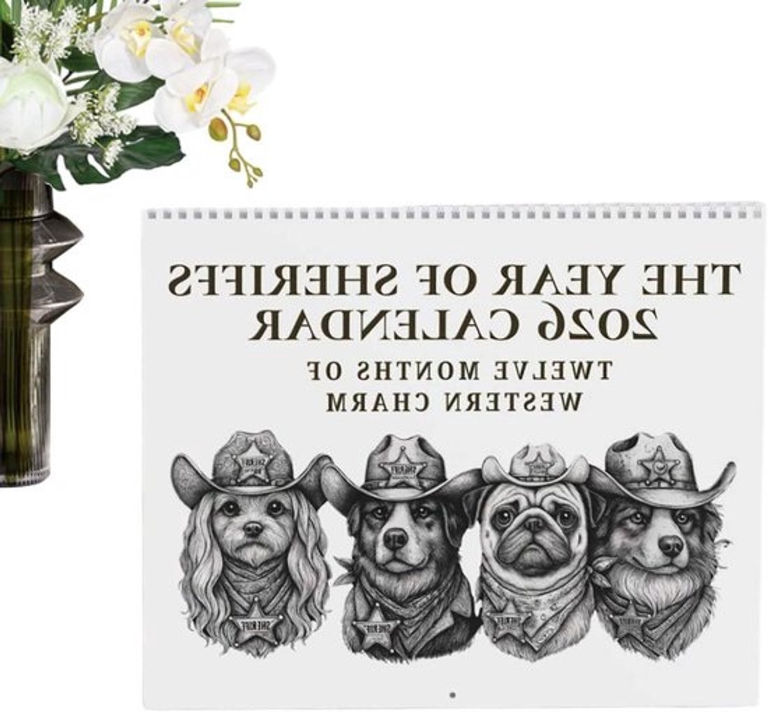 Wandkalender 2026 - Maand- en jaarplanner - Afspraken bijhouden - Decoratief hondenmotief - 28 x 22 cm - Meerkleurig