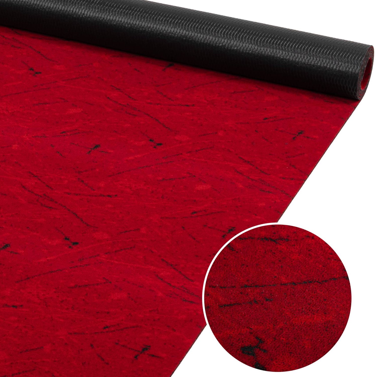 ANRO Keukenloper Rahma Rood 140x100cm – Tapijtloper Wasbaar Antislip Gangloper Hal Laagpolig