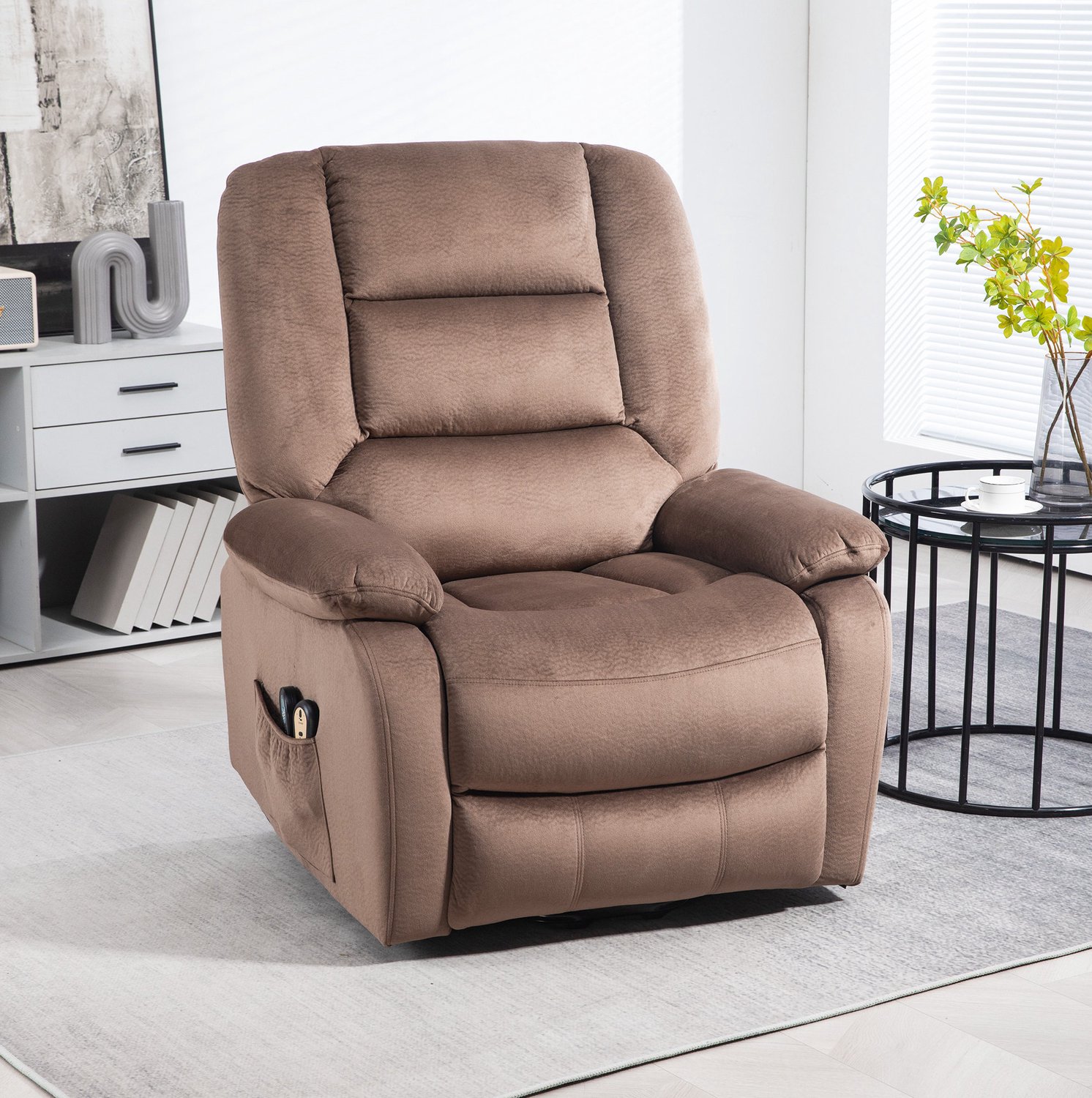 CHICFURN Relaxfauteuil - Elektrisch - Sta-op functie - Bruin