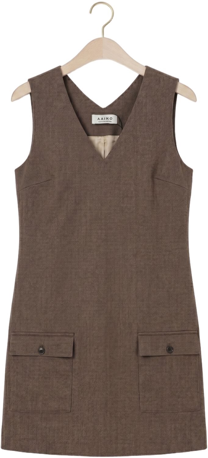 AAIKO Rivane Tweed Vis 518 Dames - Jurk - Bruin - Maat XS