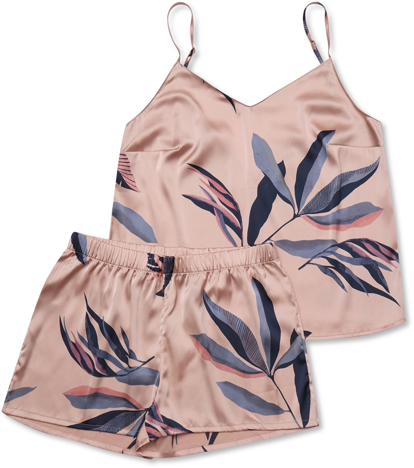 ESOTIQ Jane - Pyjamaset met top, short en sokken - Satijn - Roze