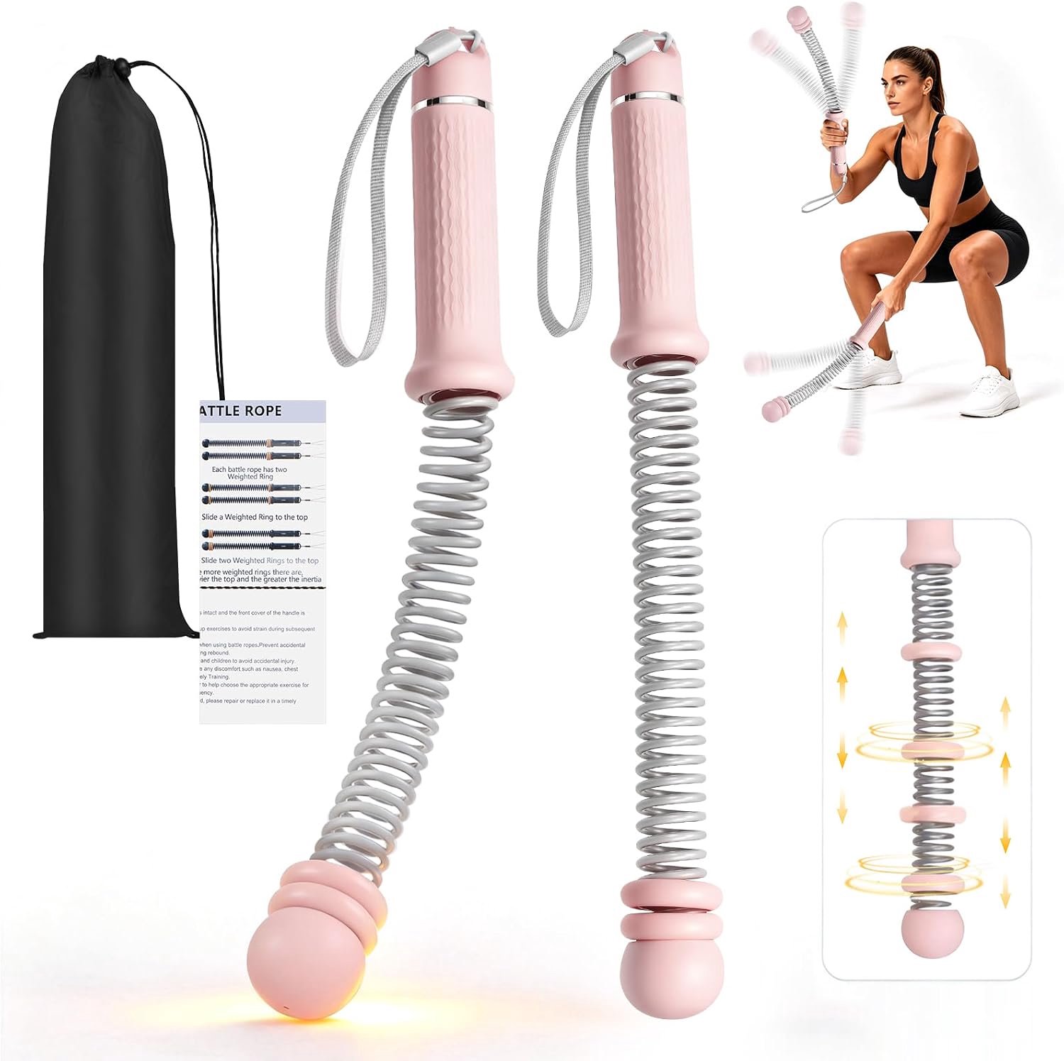 Battle Rope verstelbaar 43,4 cm - gewogen touwloos - intensiteit aanpasbaar - optimale training - ServiceTopper