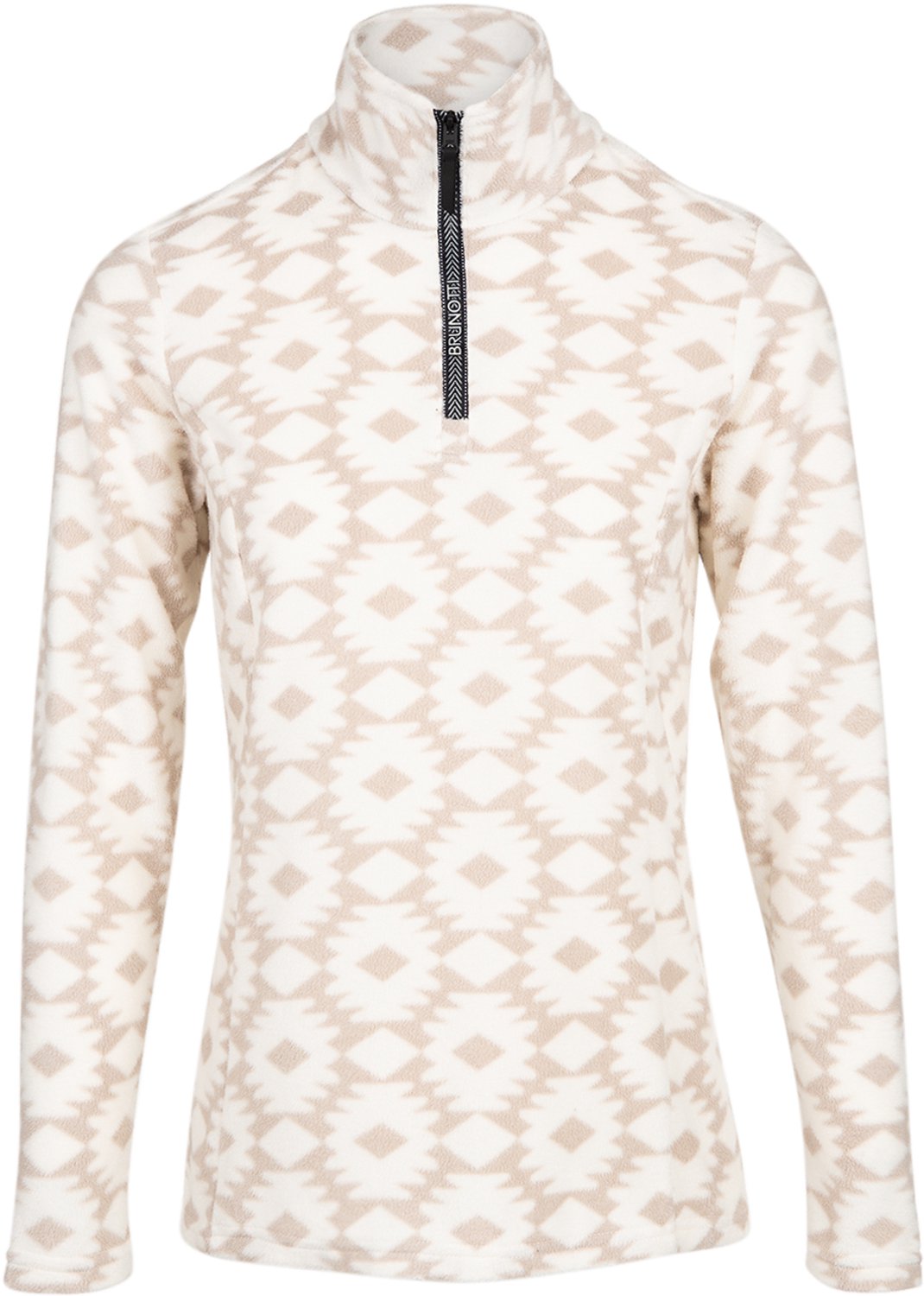 Brunotti Misma-Print Snow Fleece Dames Snow Fleece Vest Wintersport Kleding Slim Fit Wit