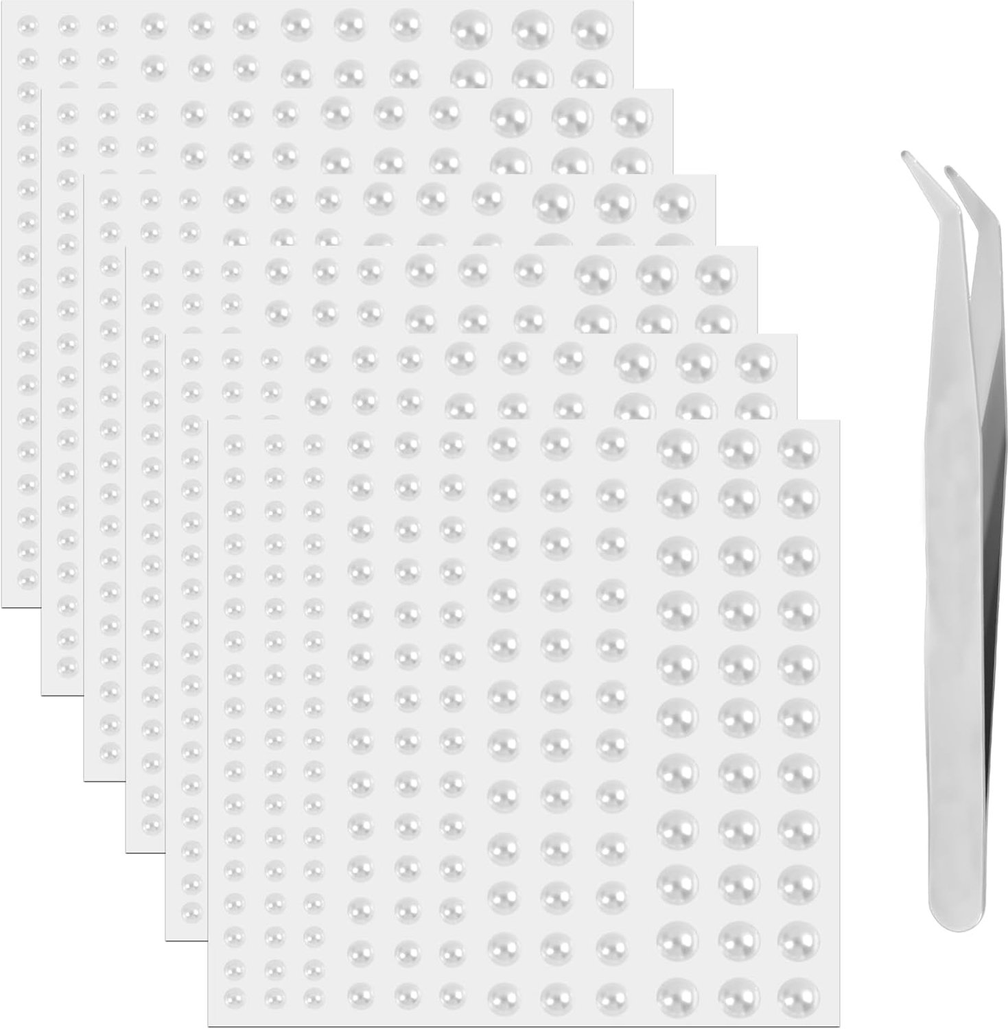 Acrylkralen 990 stuks - zelfklevend - halfrond 3-6 mm - ideaal voor knutselen - ShopVlot