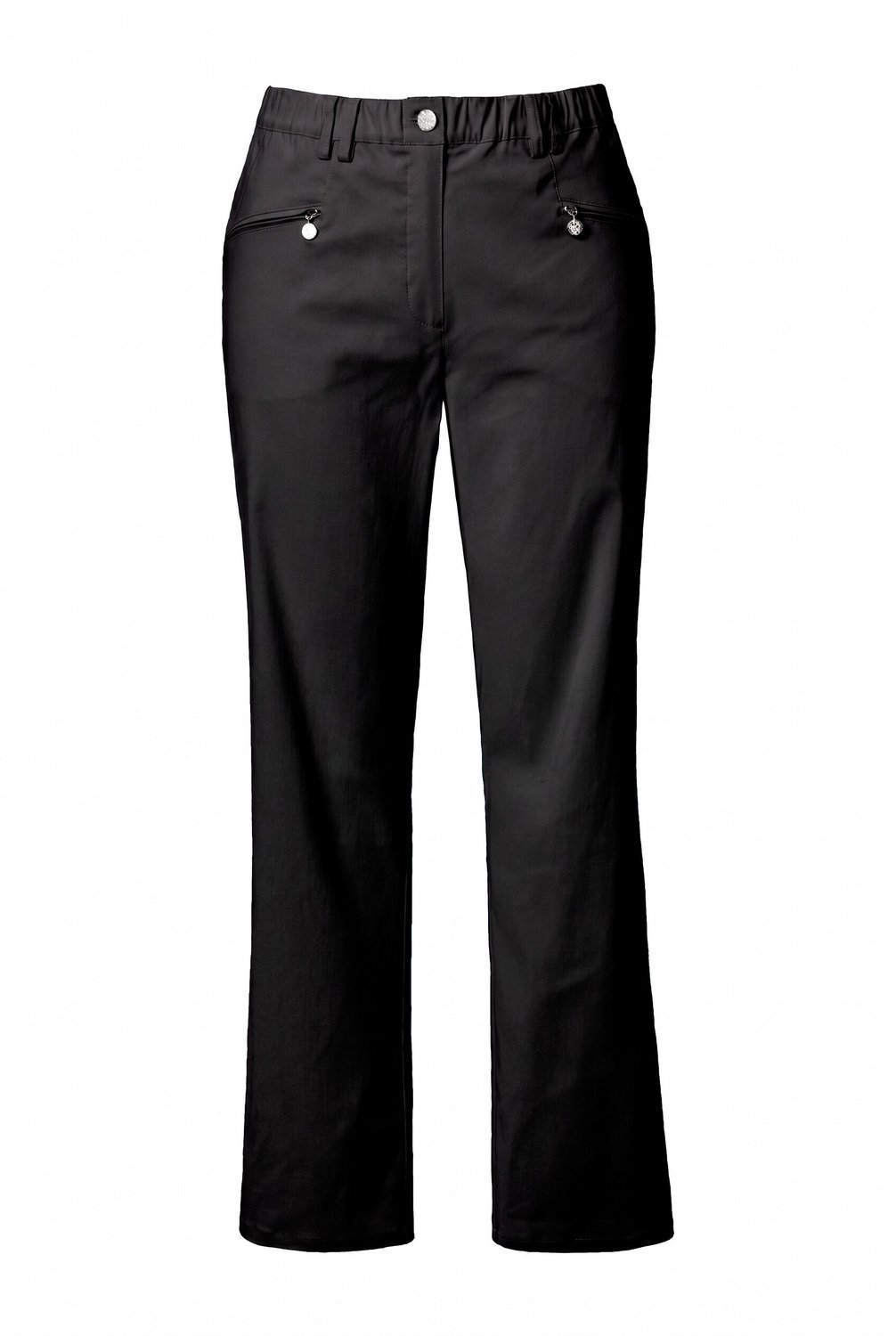 Ulla Popken - Dames - Bengalin-broek Mary thermo-functie comfortabele tailleband - Zwart - Maat 44