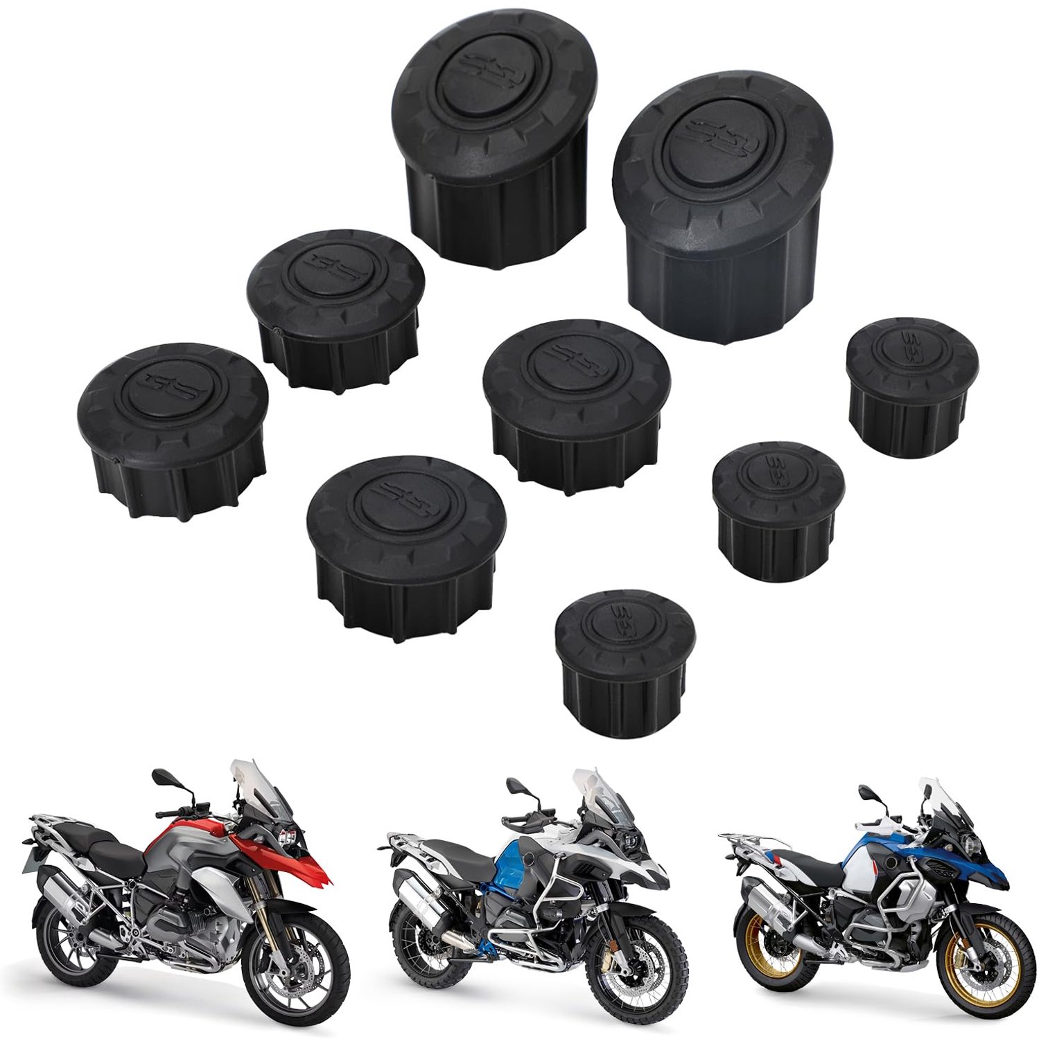 Motorfiets Frame Gat Bedekkingsdoppen - 9 Stuks