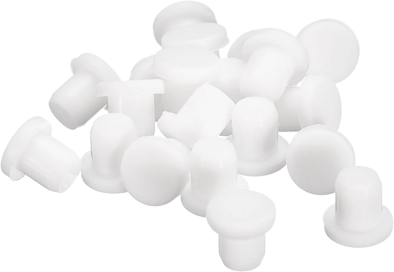 rubberen doppen 6-6,5 mm - witte siliconen - waterdicht - hoge temperatuur tot 250 °C - 20 stuks - m-winkel