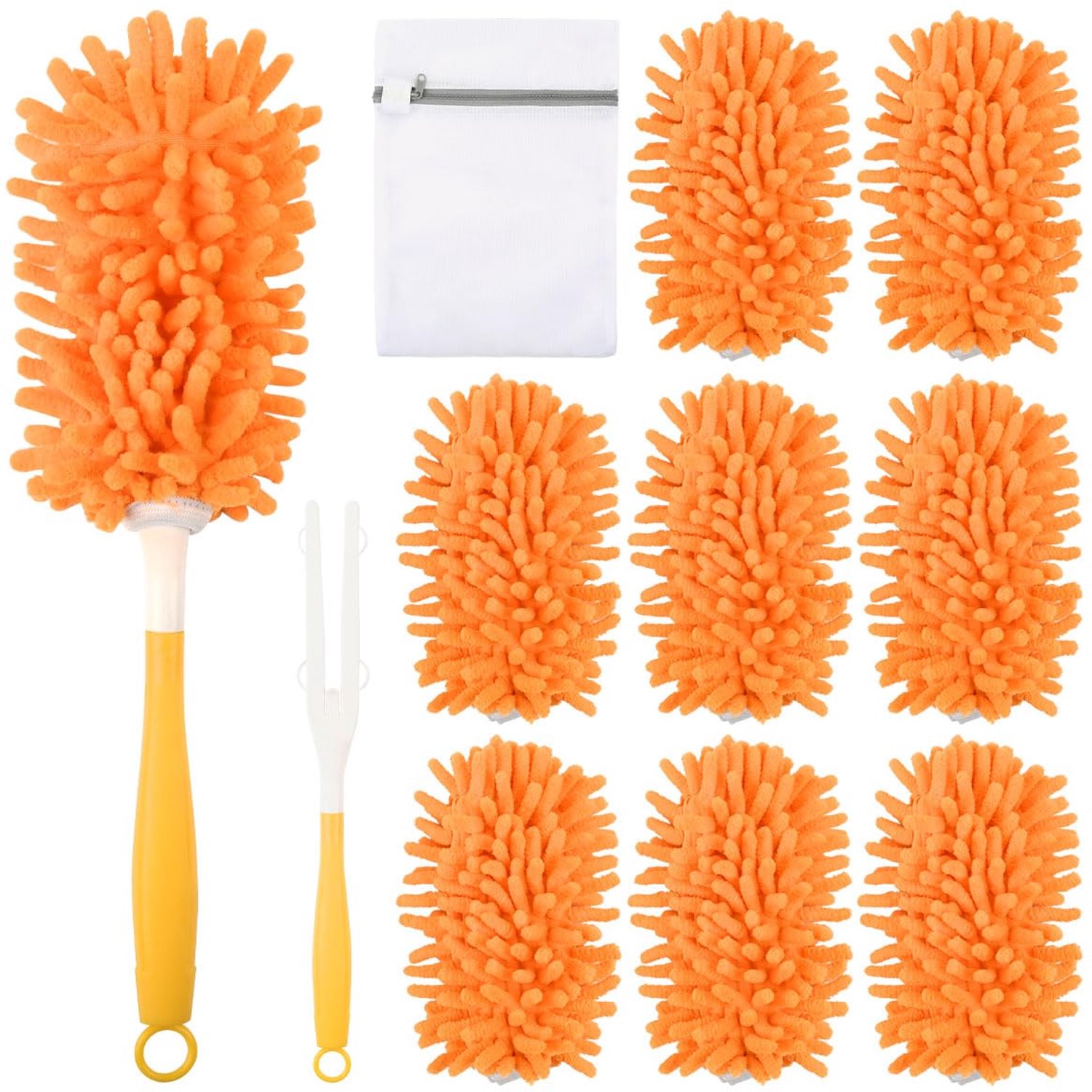 Set van 8 Wasbare Chenille Plumeaux met Handvat