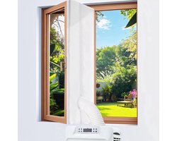 Raamafdichting voor mobiele airconditioners, wasdrogers, luchtafvoerdrogers, stopt warme lucht, voor bevestiging aan ramen, dakramen, vleugelramen, raamafdichting, 300 cm