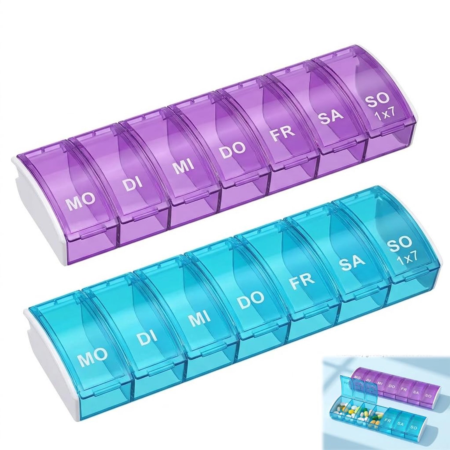 Set van 2 Pillendozen voor 7 Dagen