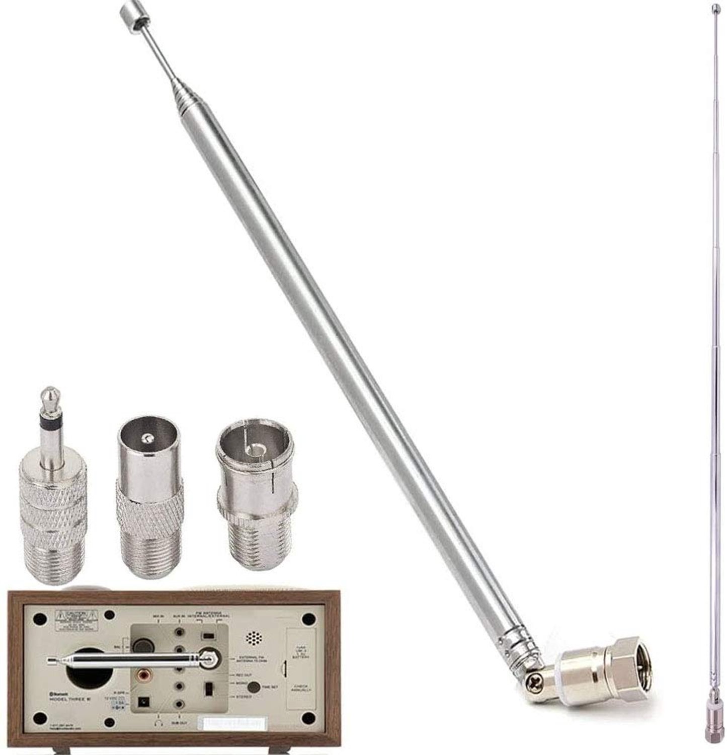 Telecopische Antenne 103cm - FM Radio Antenne - DAB Antenne - Hoogwaardig Kopermateriaal - Eenvoudige Installatie - Brede Compatibiliteit - Radioantenne